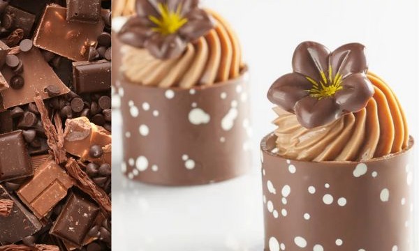 Mini-cylinder cioccolato e crema inglese